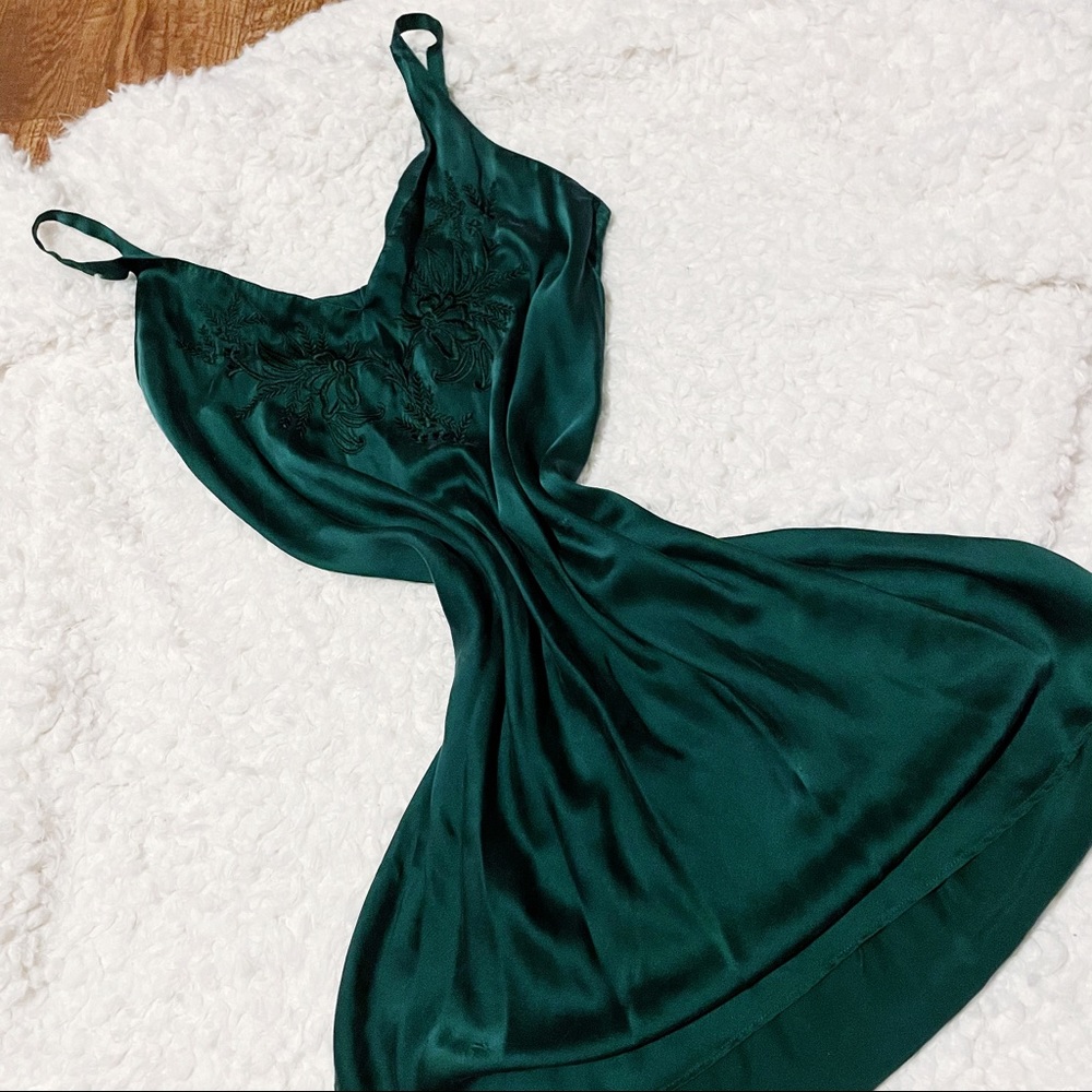 vintage victoria’s secret gold tab slip dress